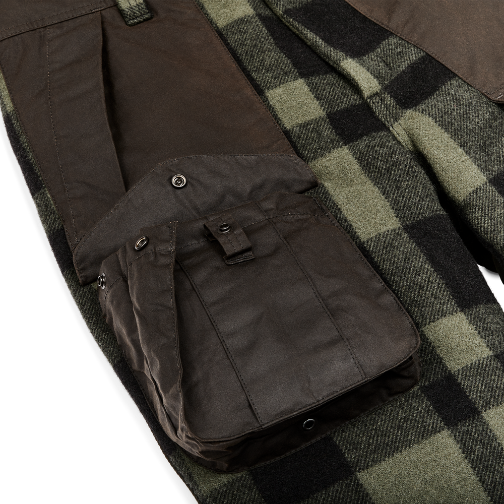 Alternate view of the Filson Mackinaw Wool Hunting Pants - Otter Green / Black Heritage Plaid X