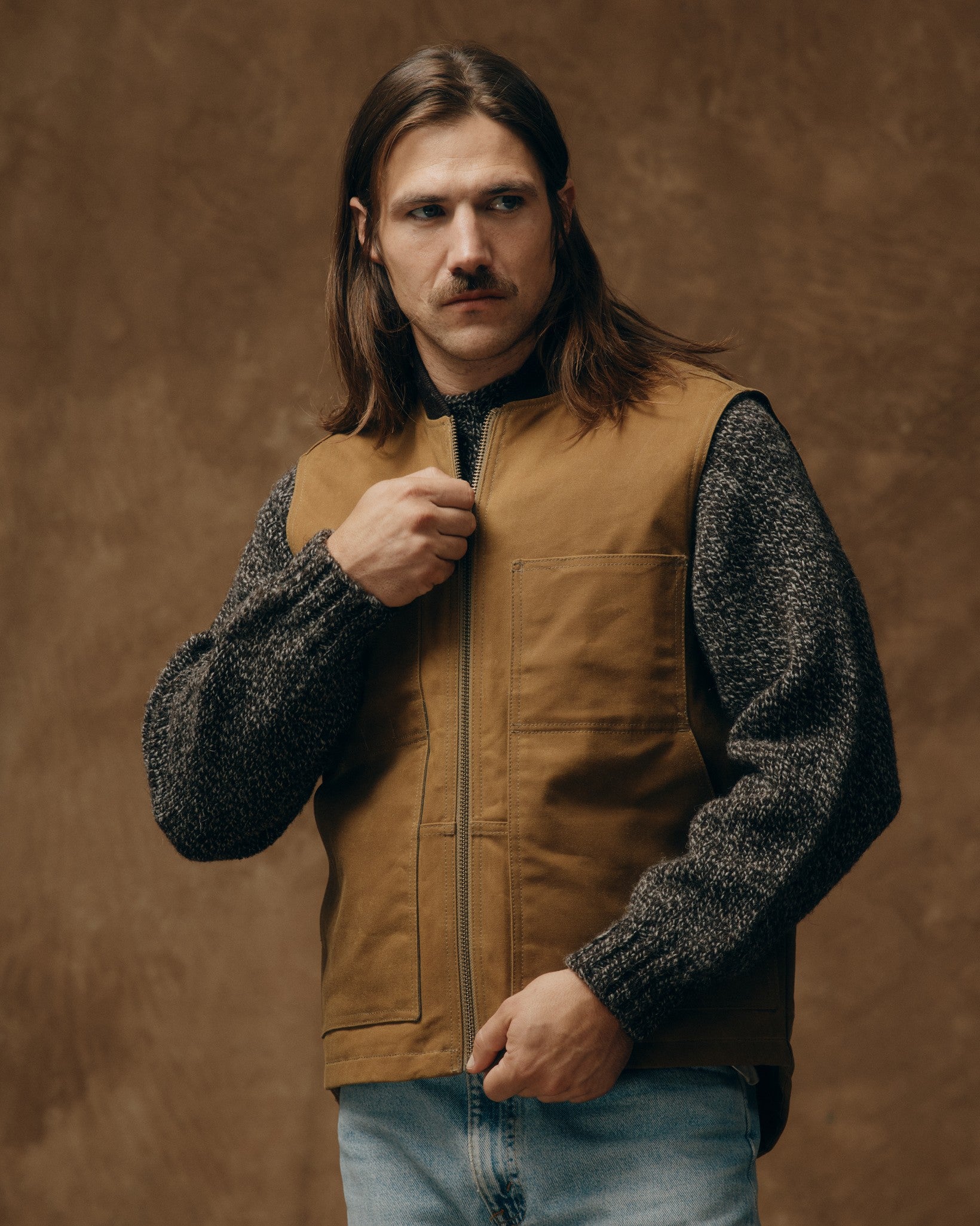 Tin Cloth Insulated Work Vest - Dark Tan