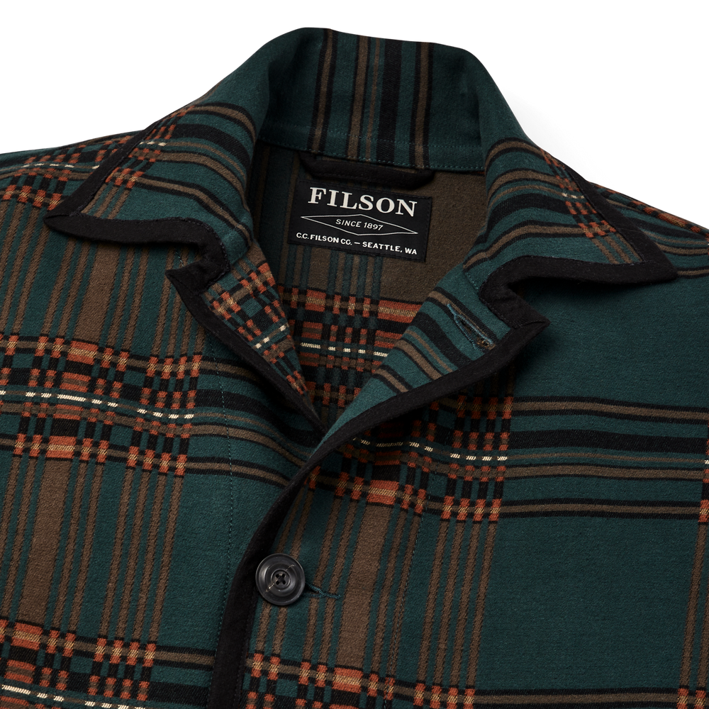 Alternate view of the Filson Beartooth Robe - Fir Copper Blanket Plaid