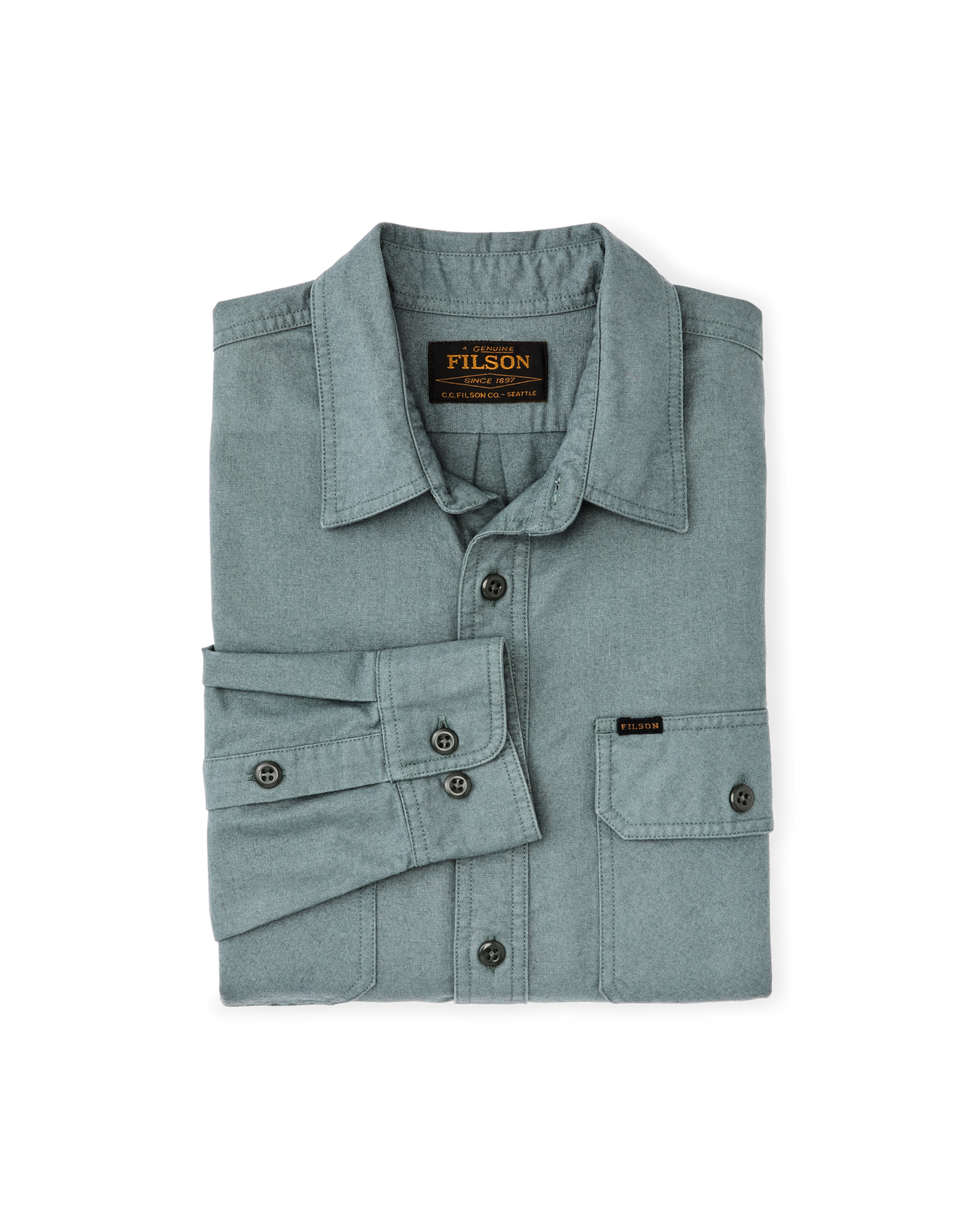 Alternate view of the Filson Field Flannel Shirt - Balsam Green