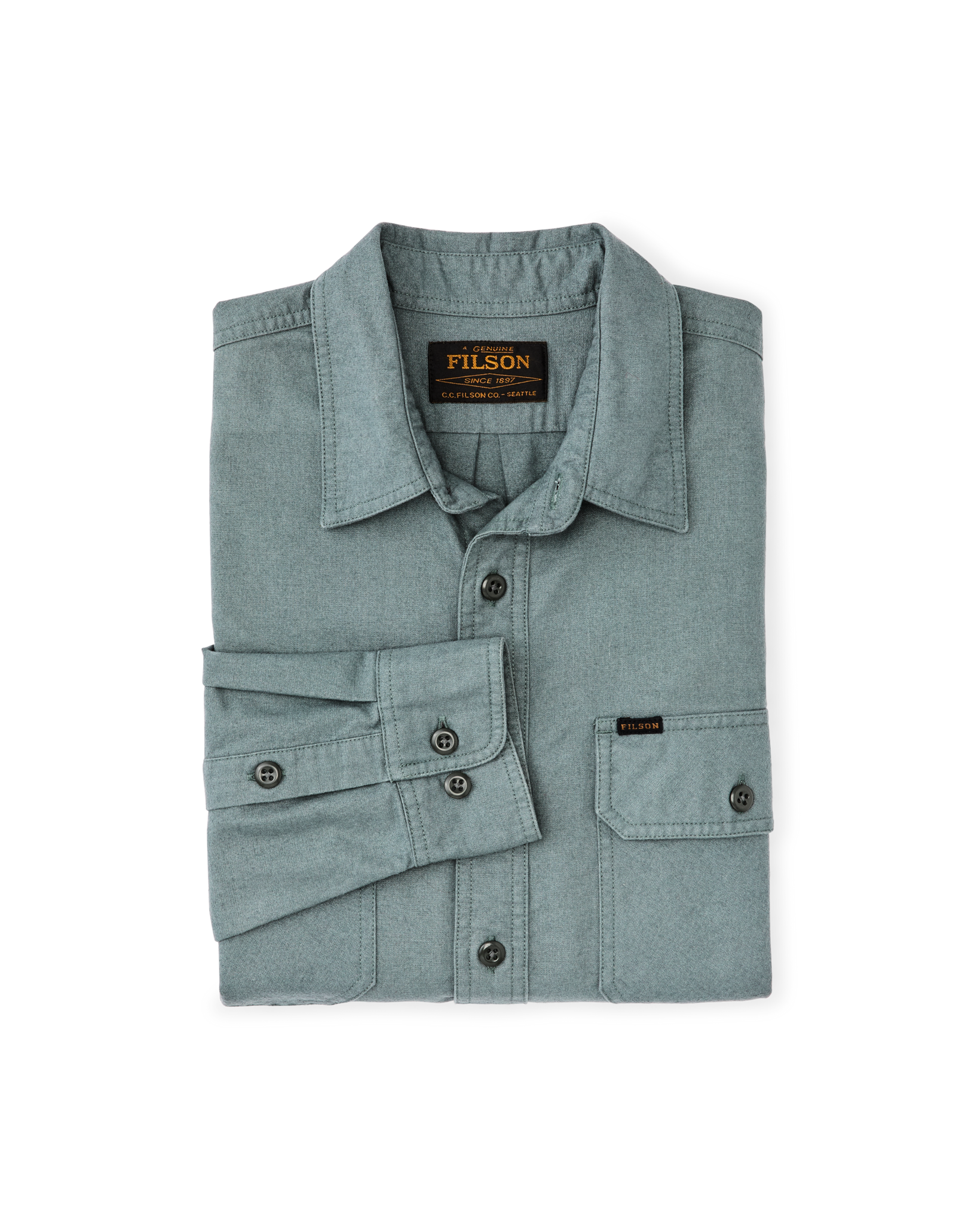Alternate view of the Filson Field Flannel Shirt - Balsam Green