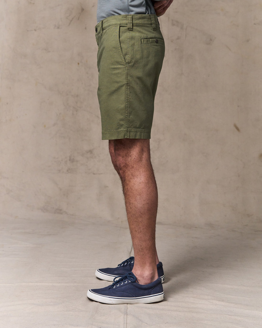 image of a model wearing Filson's Granite Mountain 9" Shorts - Burnt Olive