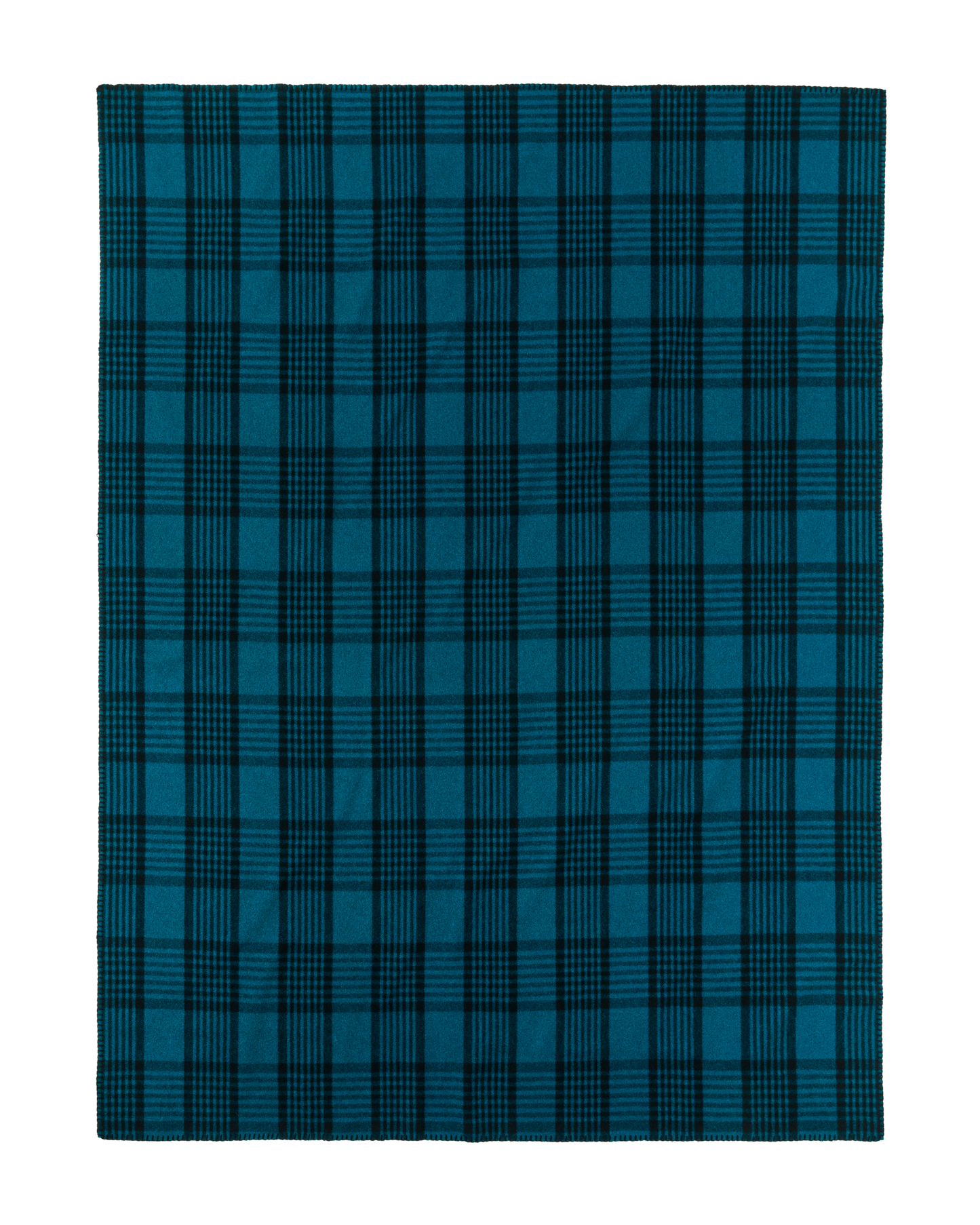 Mackinaw Wool  Blanket - Blue / Black Plaid