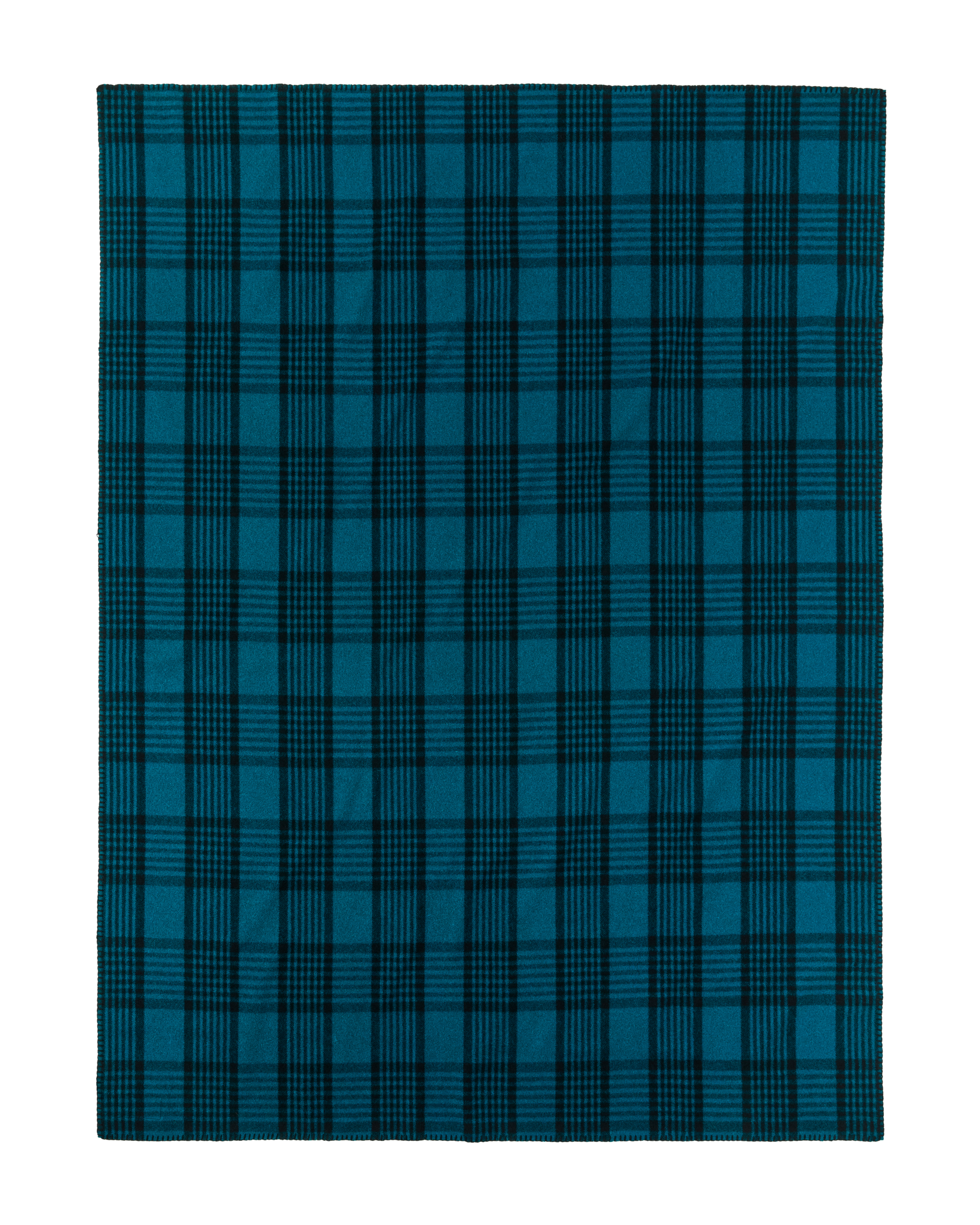 Mackinaw Wool  Blanket - Blue / Black Plaid