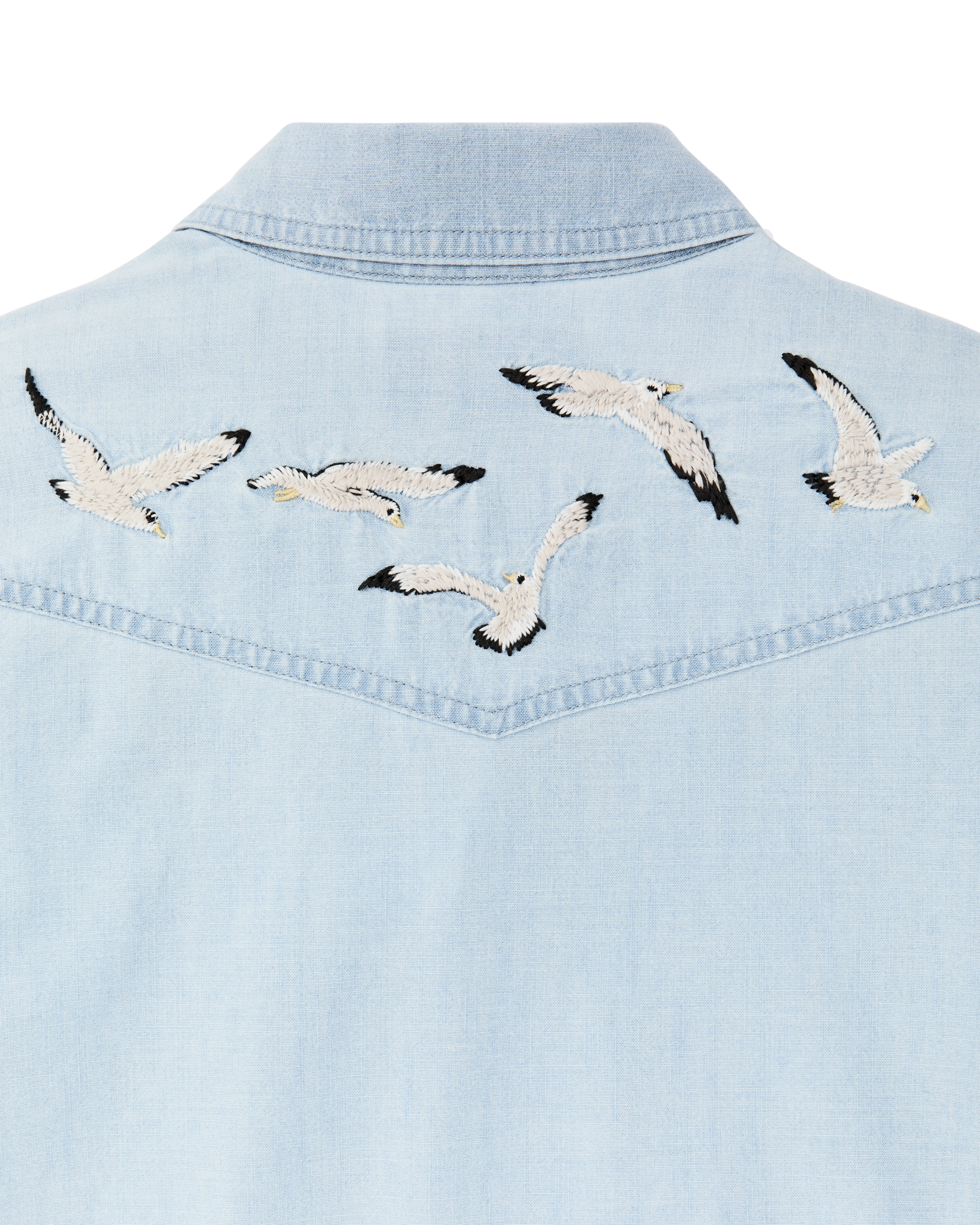 Alternate view of the Filson Women's Embroidered Western Shirt - Light Indigo