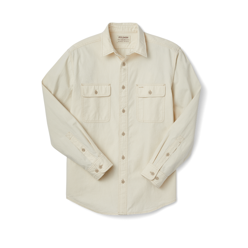 Front-facing image of the Filson Kitsap Work Shirt - Natural