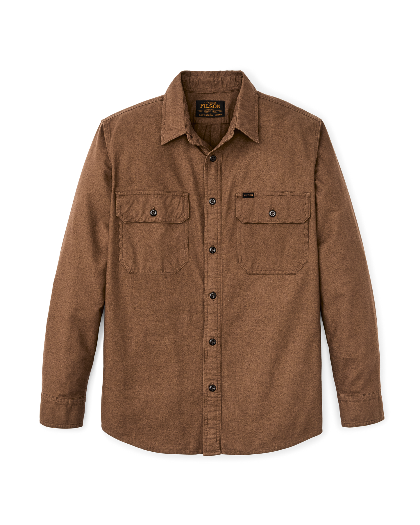 Front-facing image of the Filson Field Flannel Shirt - Partridge