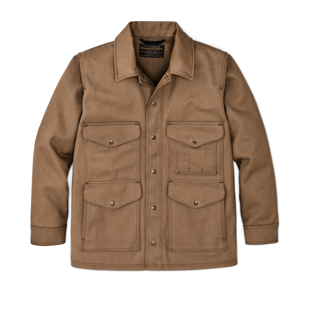 Front-facing image of the Filson Rugged Twill Cruiser Jacket - Sepia