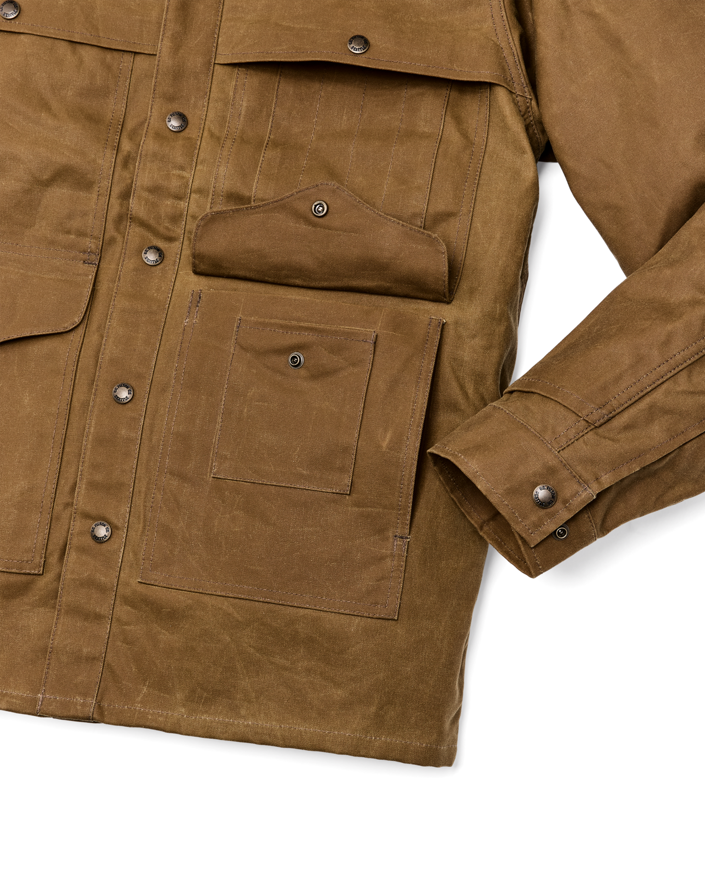 Alternate view of the Filson Lined Tin Cloth Cruiser Jacket - Dark Tan
