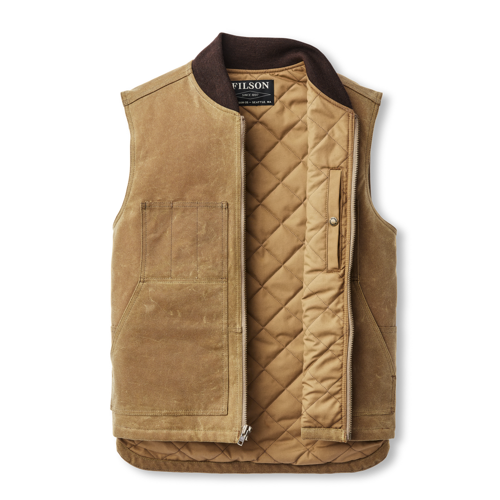 Alternate view of the Filson Heavyweight Waxed Work Vest (smu) - Dark Tan