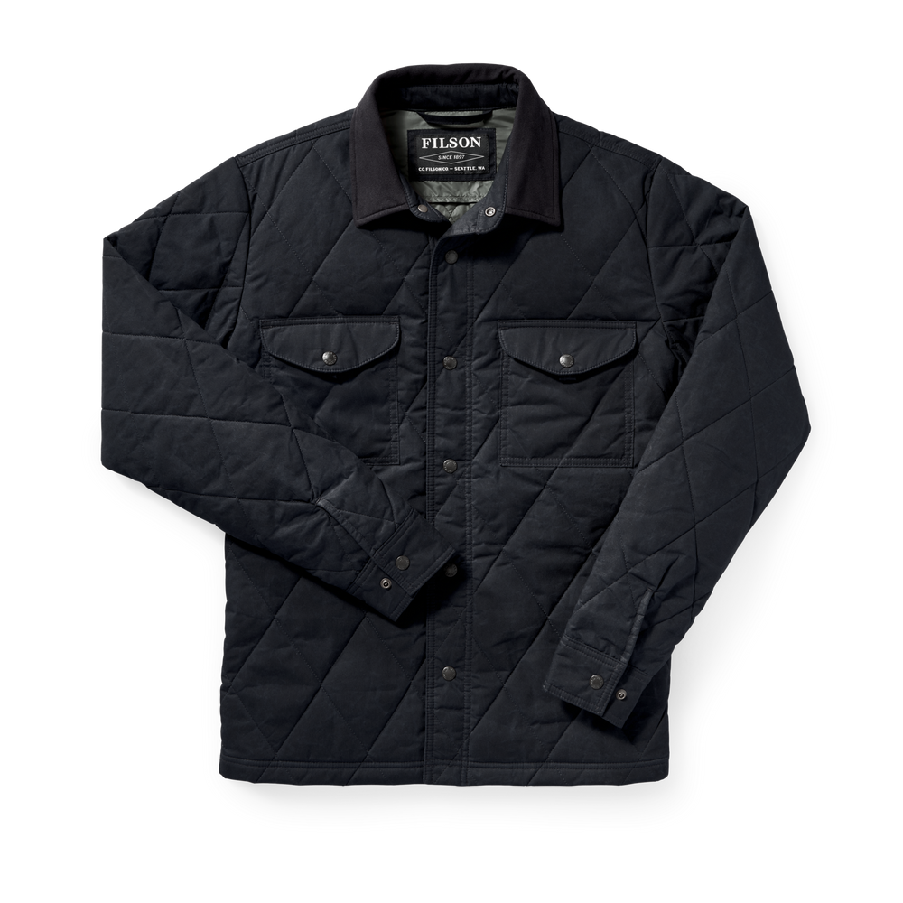 Front-facing image of the Filson Hyder Quilted Jac-shirt - Faded Navy
