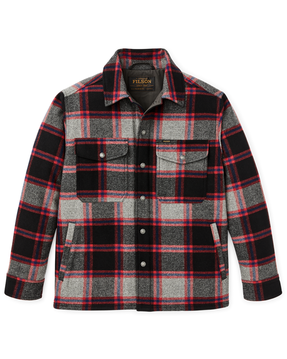 Spokane Insulated Jac-Shirt - Gray / Red Plaid