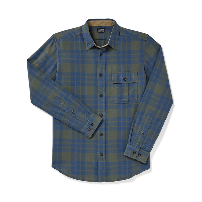 Rustic Oxford Shirt - Green / Blue Plaid