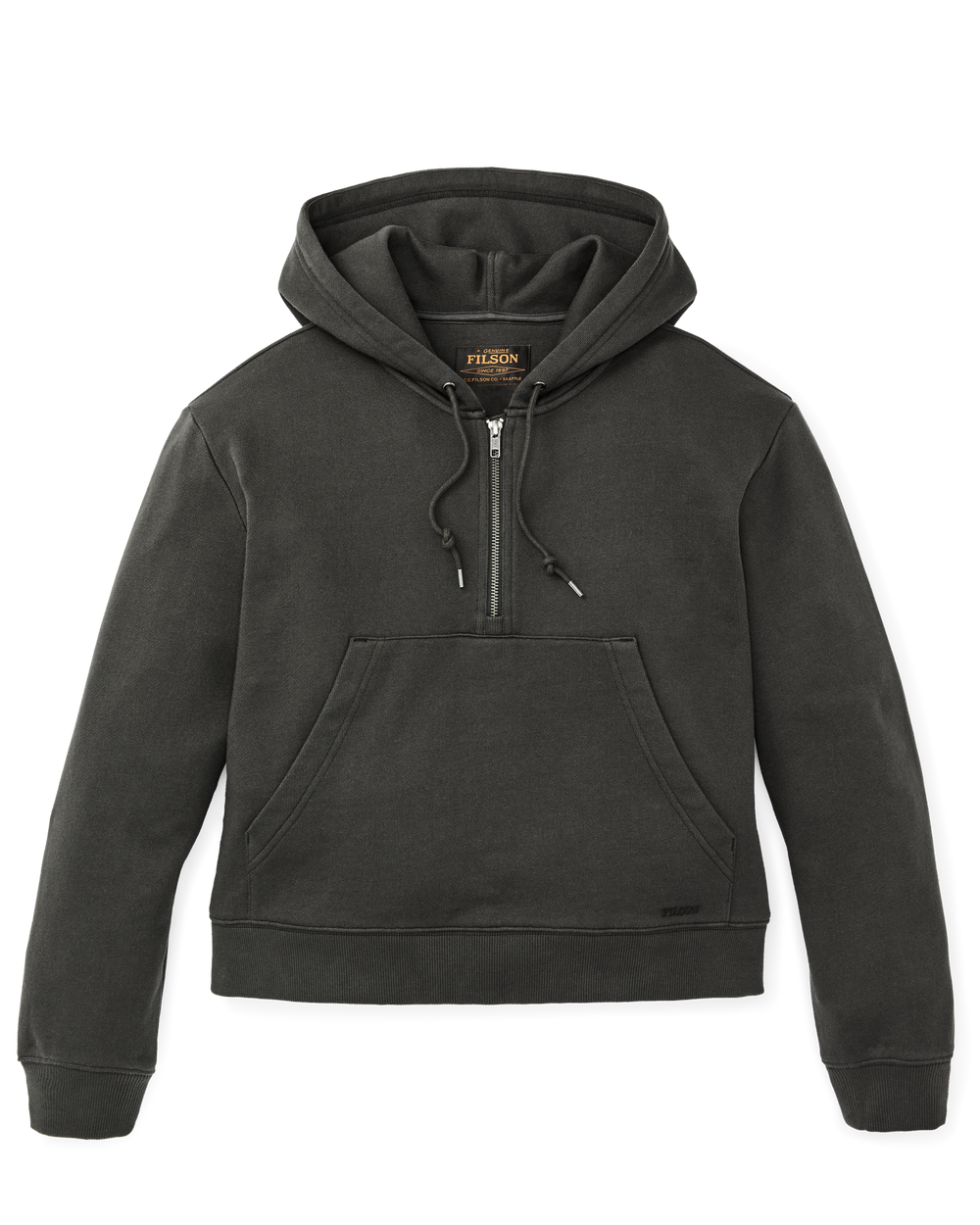 Women's French Terry Half-Zip Hoodie - Faded Black