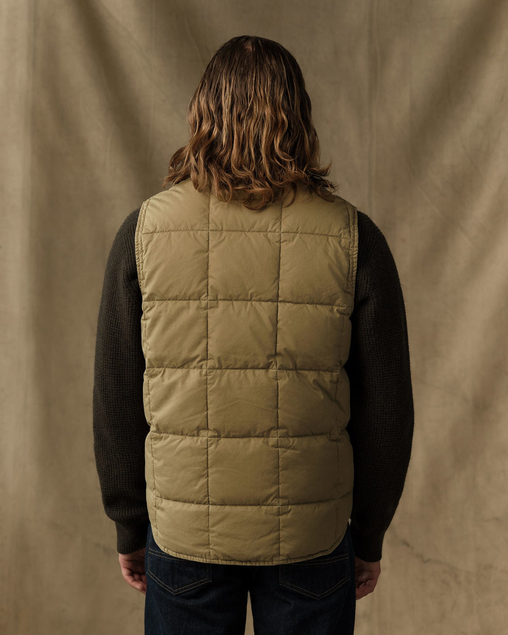 Heritage Cotton Down Vest - Light Brown