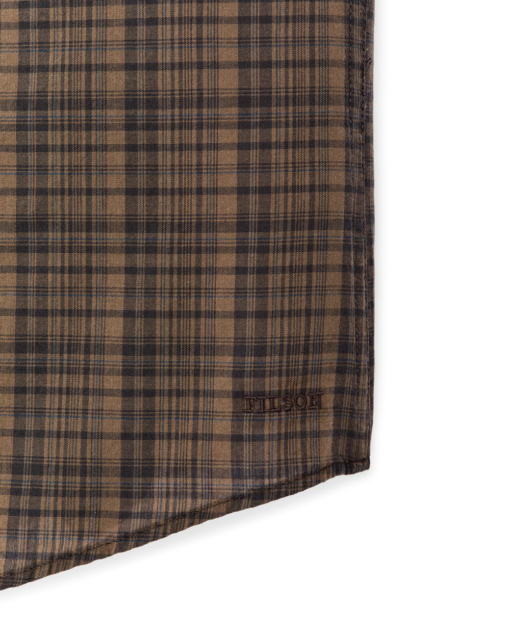 Short Sleeve Madras Popover Shirt - Brown / Olive Plaid