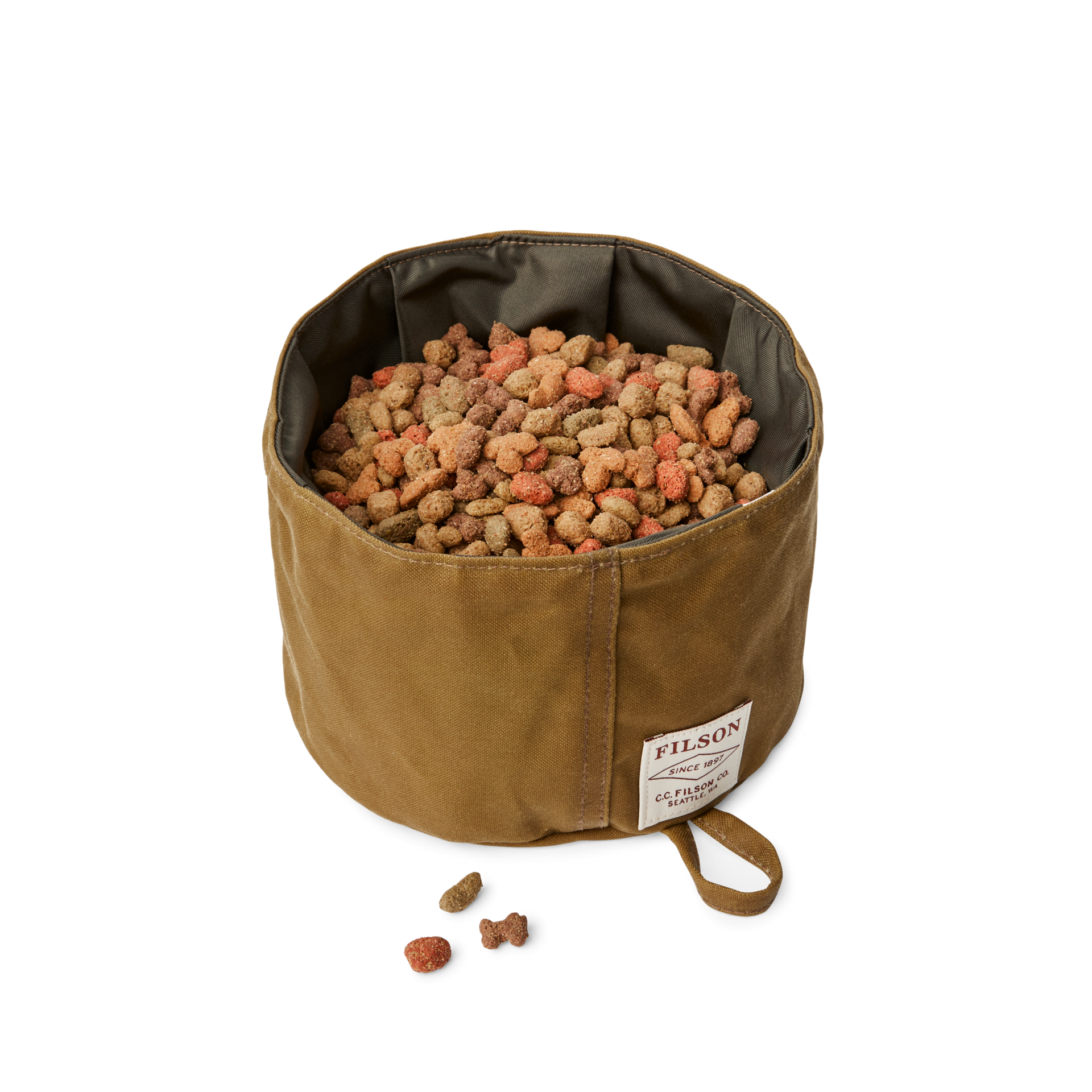 FILSON Short Dog Bowl フィルソン ドッグ ボウル Filson Short Dog Bowl - Dark Tan, Collapsible & Durable