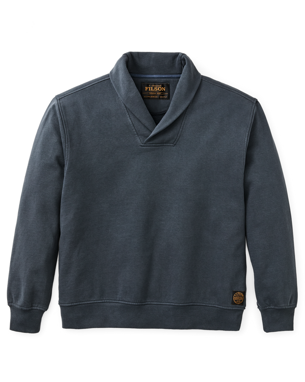 Field Knit Shawl-Neck Sweatshirt - Bluefin