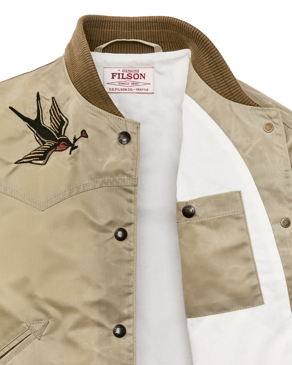 Alternate view of the Filson Women's Western Satin Jacket - Silver Sage