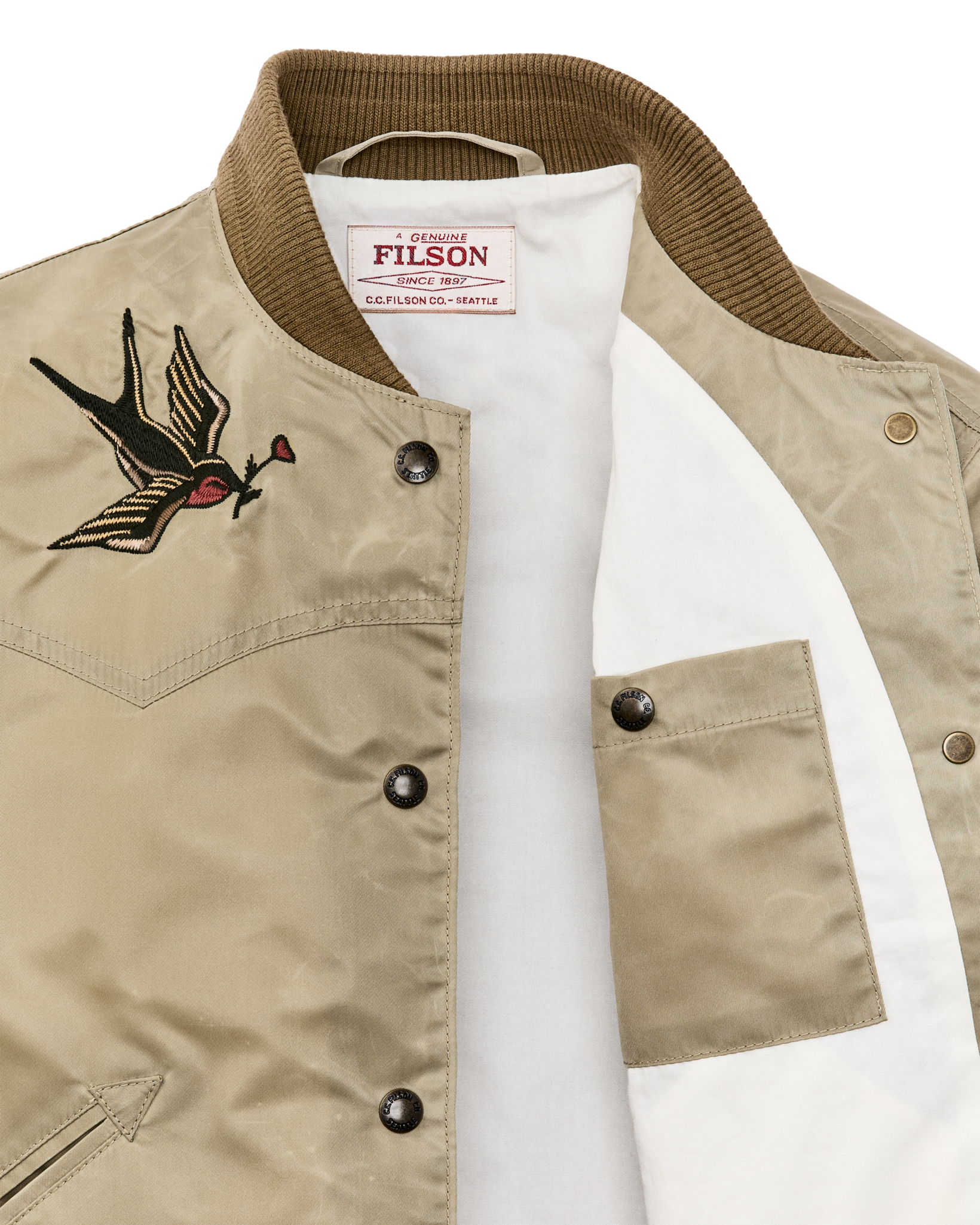 Alternate view of the Filson Women's Western Satin Jacket - Silver Sage