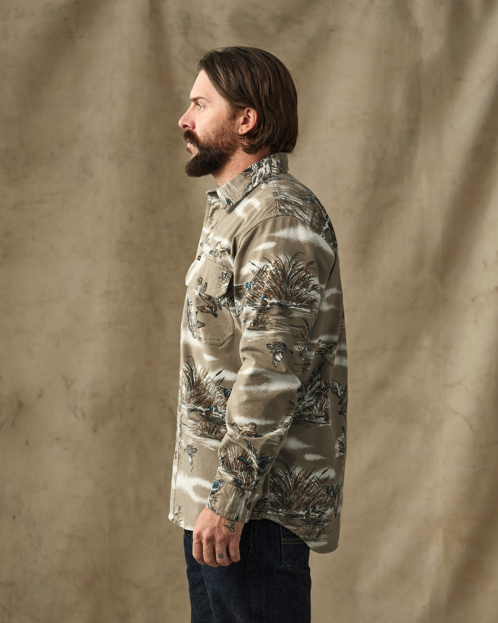 Field Flannel Shirt - Marsh Olive Print
