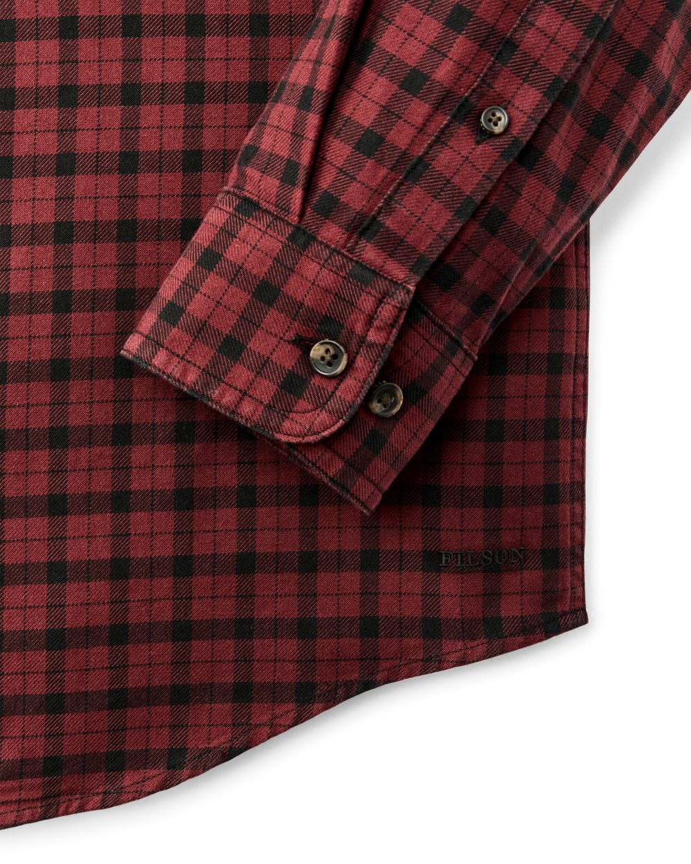 Alternate view of the Filson Lightweight Alaskan Guide Shirt - Port / Black Plaid