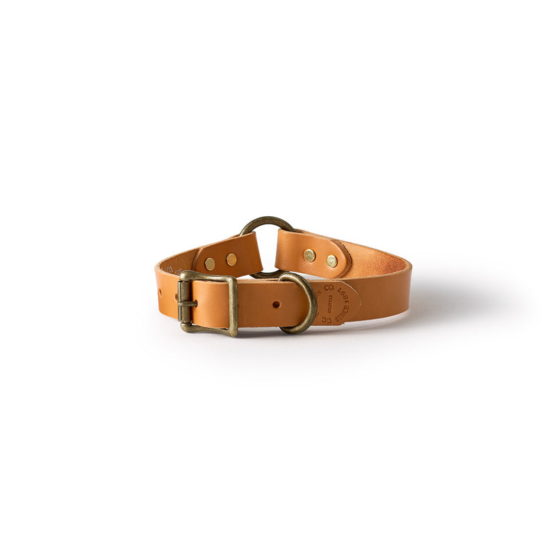 Bridle Leather Dog Collar - Tan
