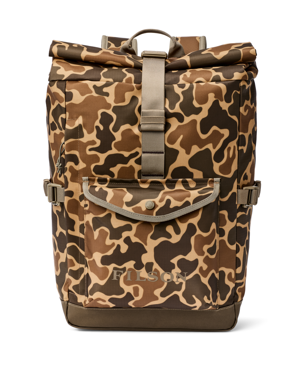 Front-facing image of the Filson All-Weather Backpack - Buckskin Camo