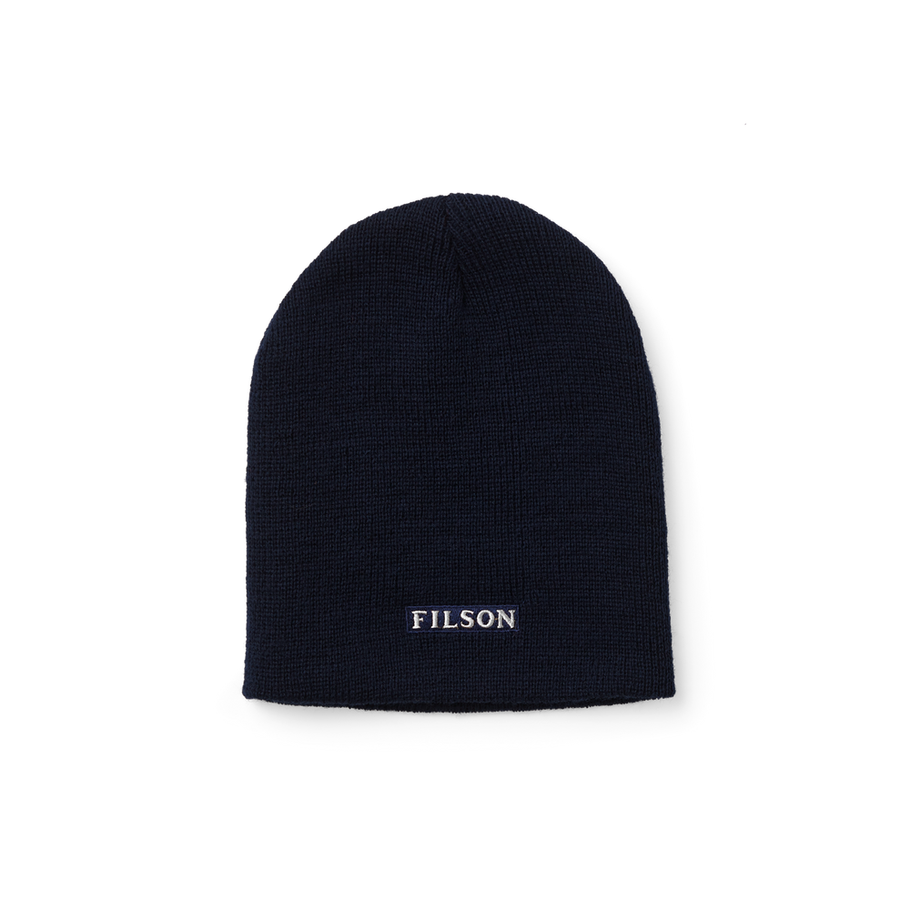 Front-facing image of the Filson Wool Knit Beanie - Navy