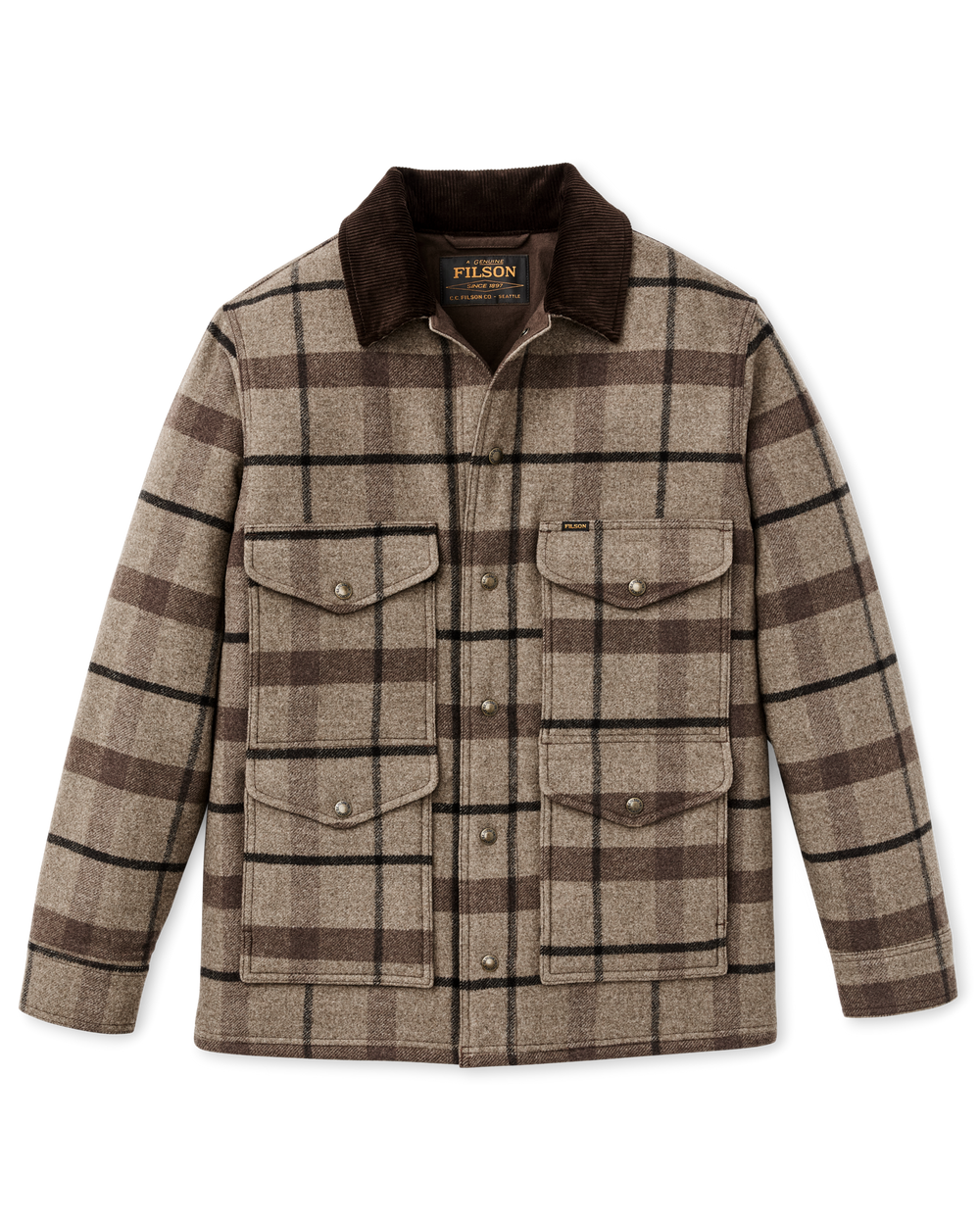 Spokane Insulated Cruiser Jacket - Brown Heather Plaid