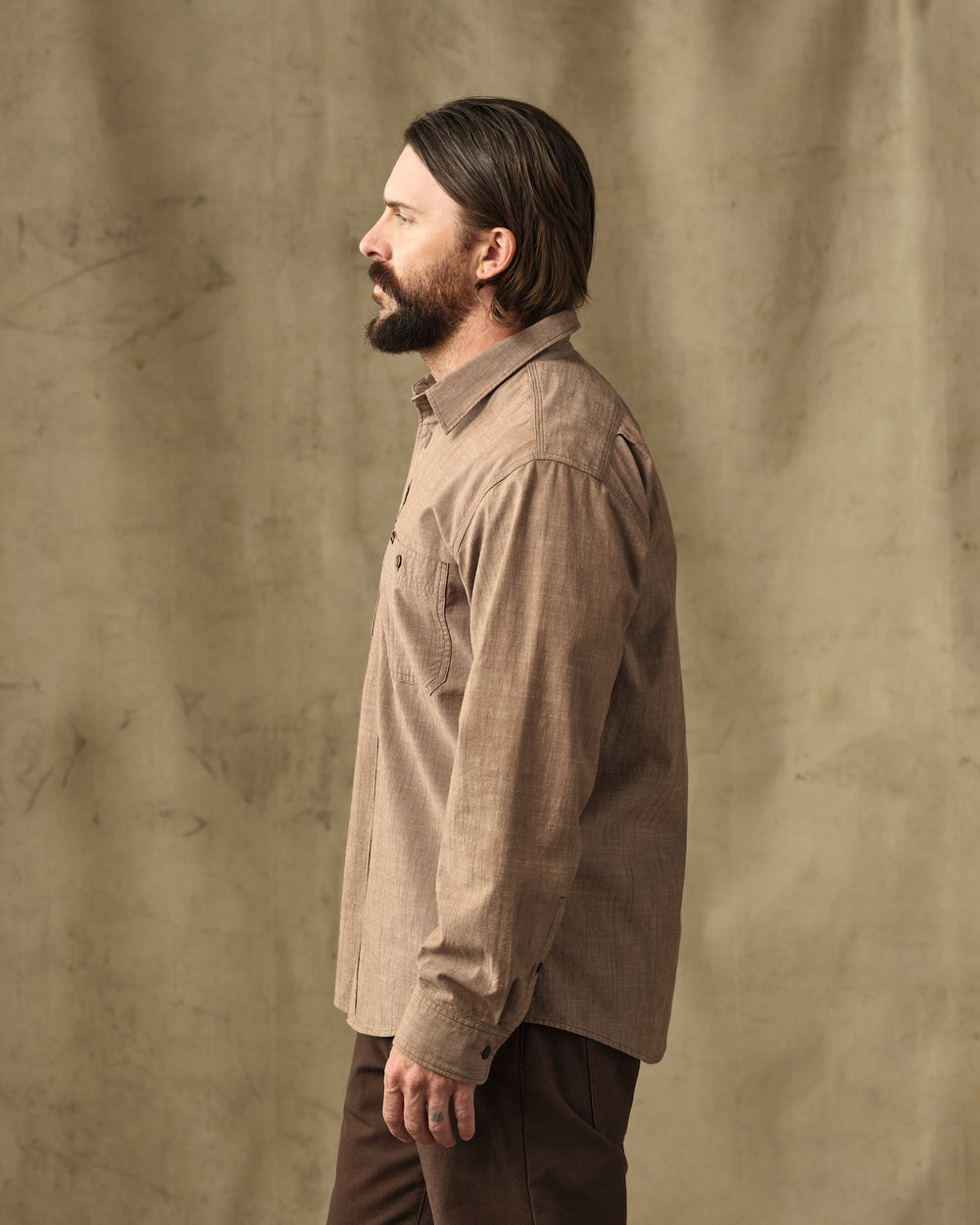 Chambray CPO Shirt - Dark Tan