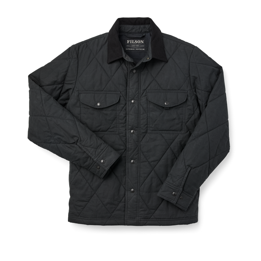 Front-facing image of the Filson Hyder Quilted Jac-shirt - Black