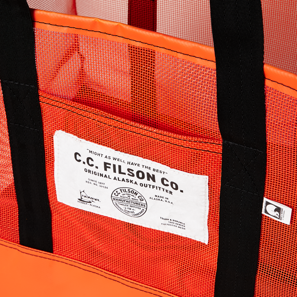 Alternate view of the Filson Filson X Nomar Xl Mesh Tote Bag  - Blaze Orange