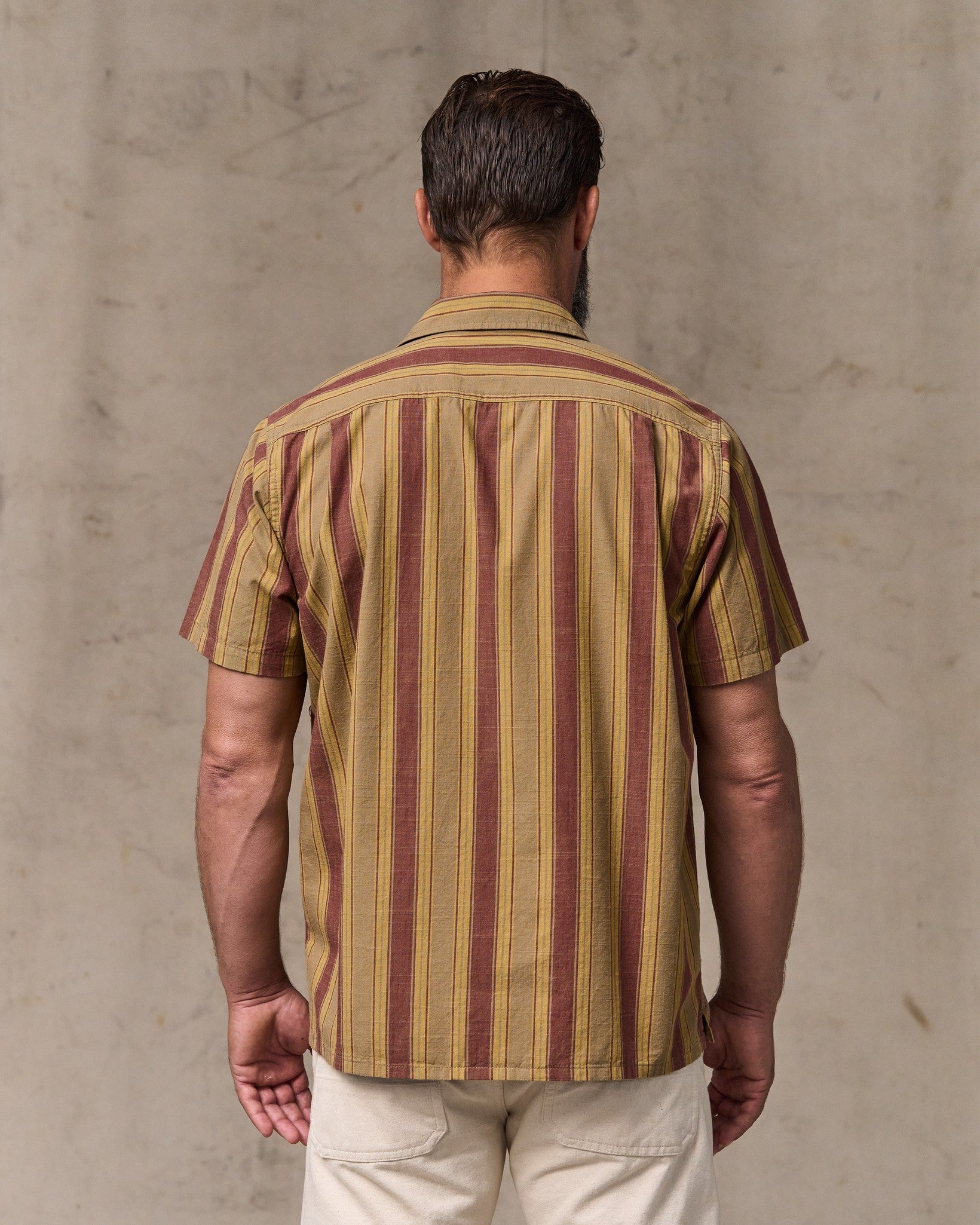 Chambray Camp Shirt - Brick / Tan