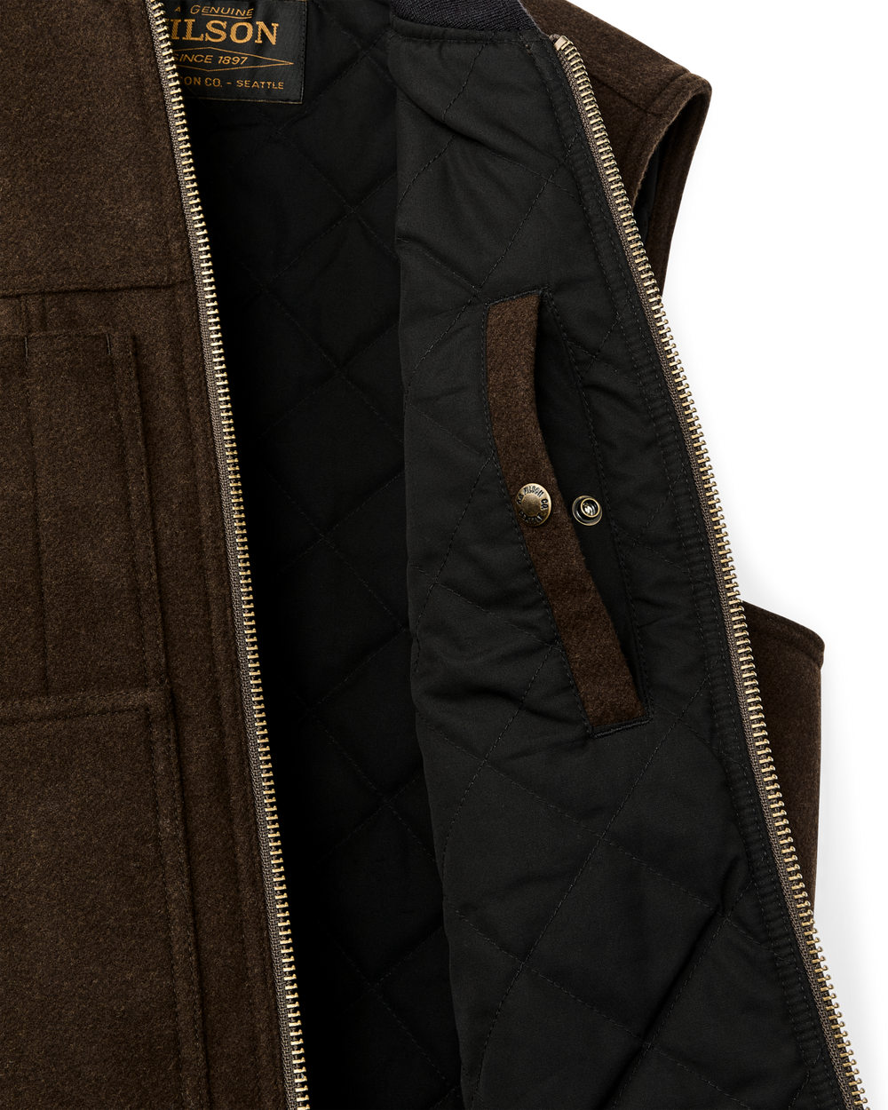 Alternate view of the Filson Spokane Insulated Work Vest - Beaver Brown