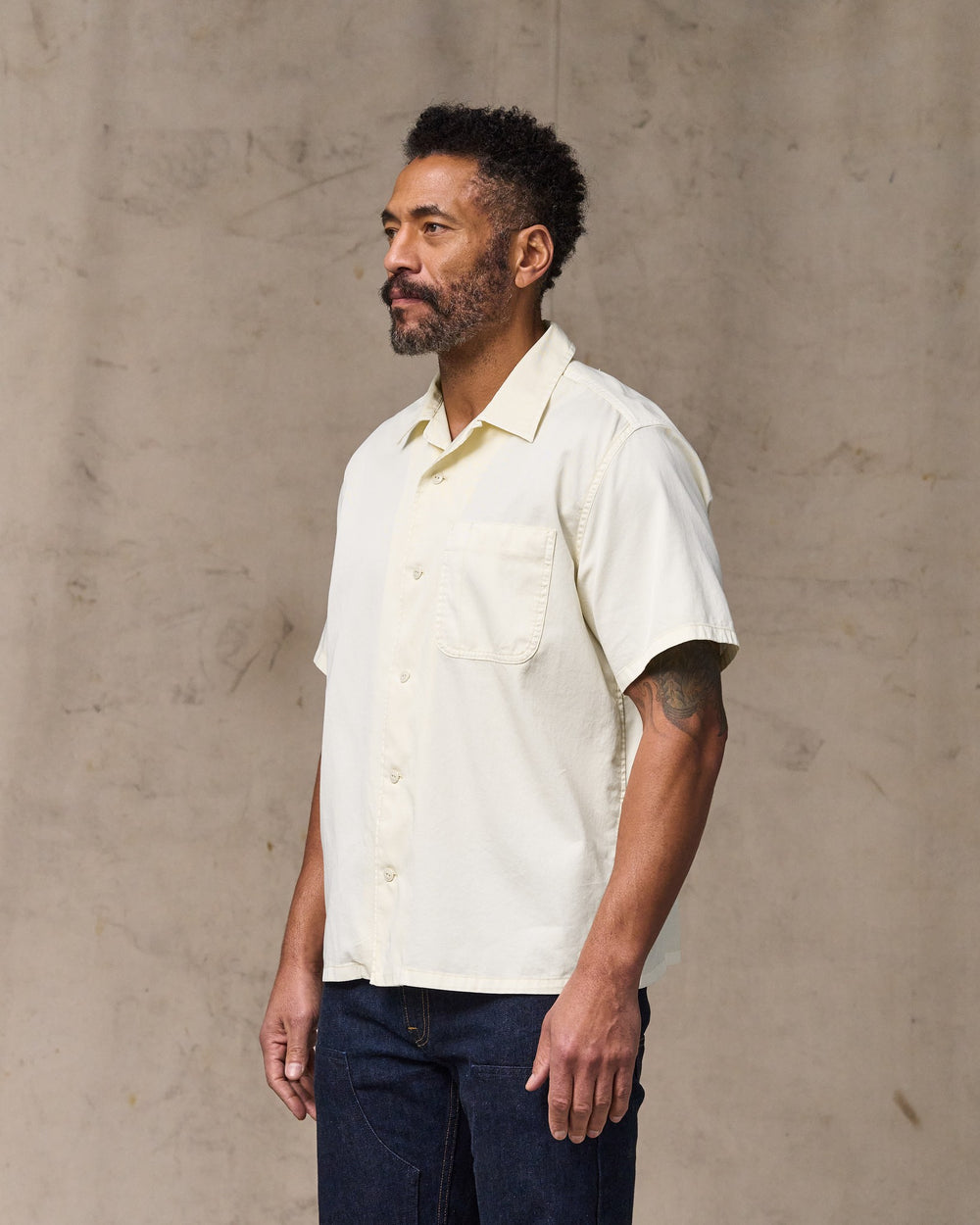 Short Sleeve 4.5-oz. Twill Shirt - Ivory