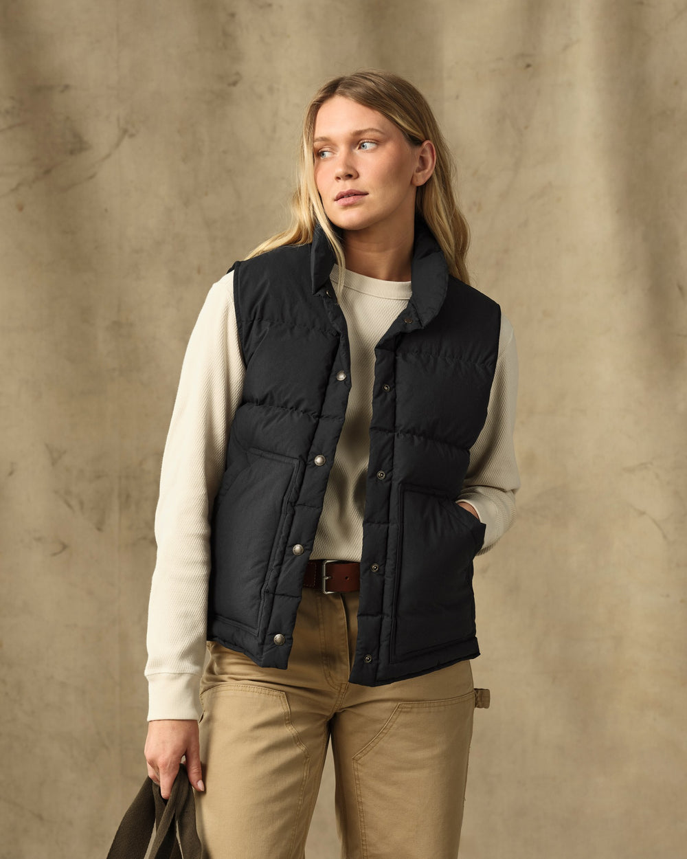 Women's Heritage Cotton Down Vest - Black