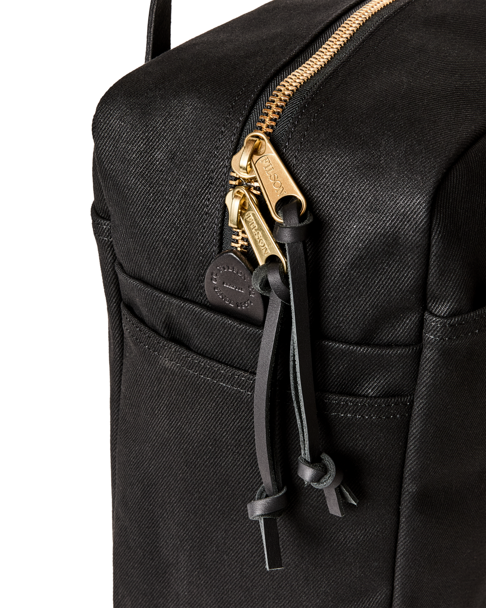 Rugged Twill Zipper Tote Bag - Black | Filson