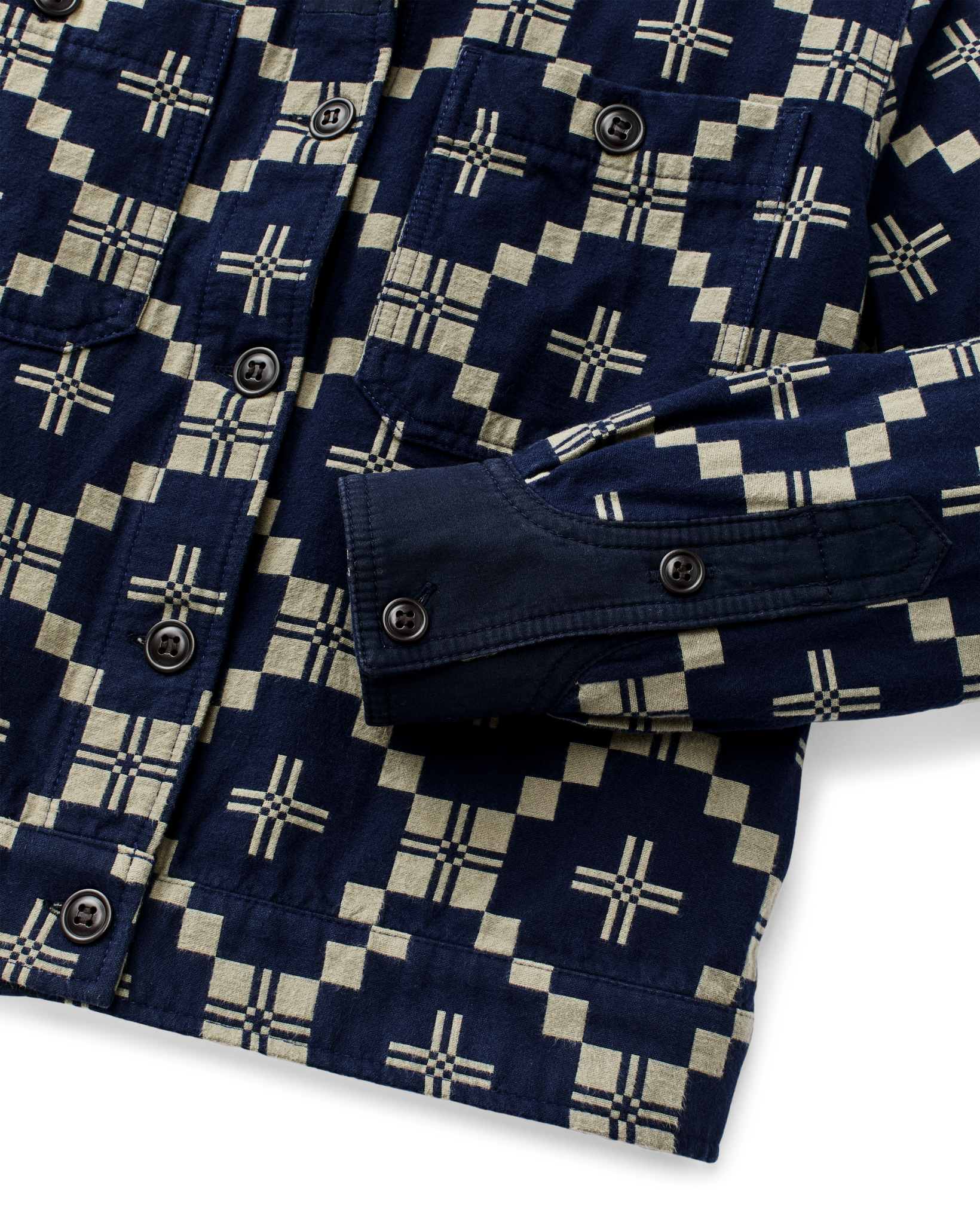 Alternate view of the Filson Women's Colchuck Short Jacket - Navy / Sage Jacquard