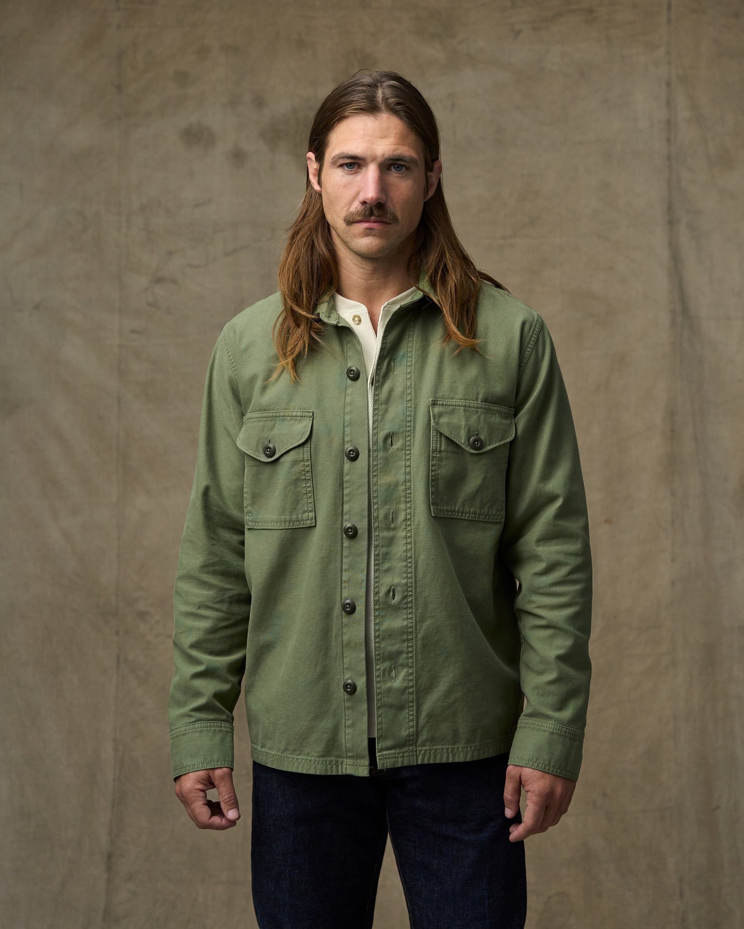 Field Jac-shirt - Washed Fatigue Green