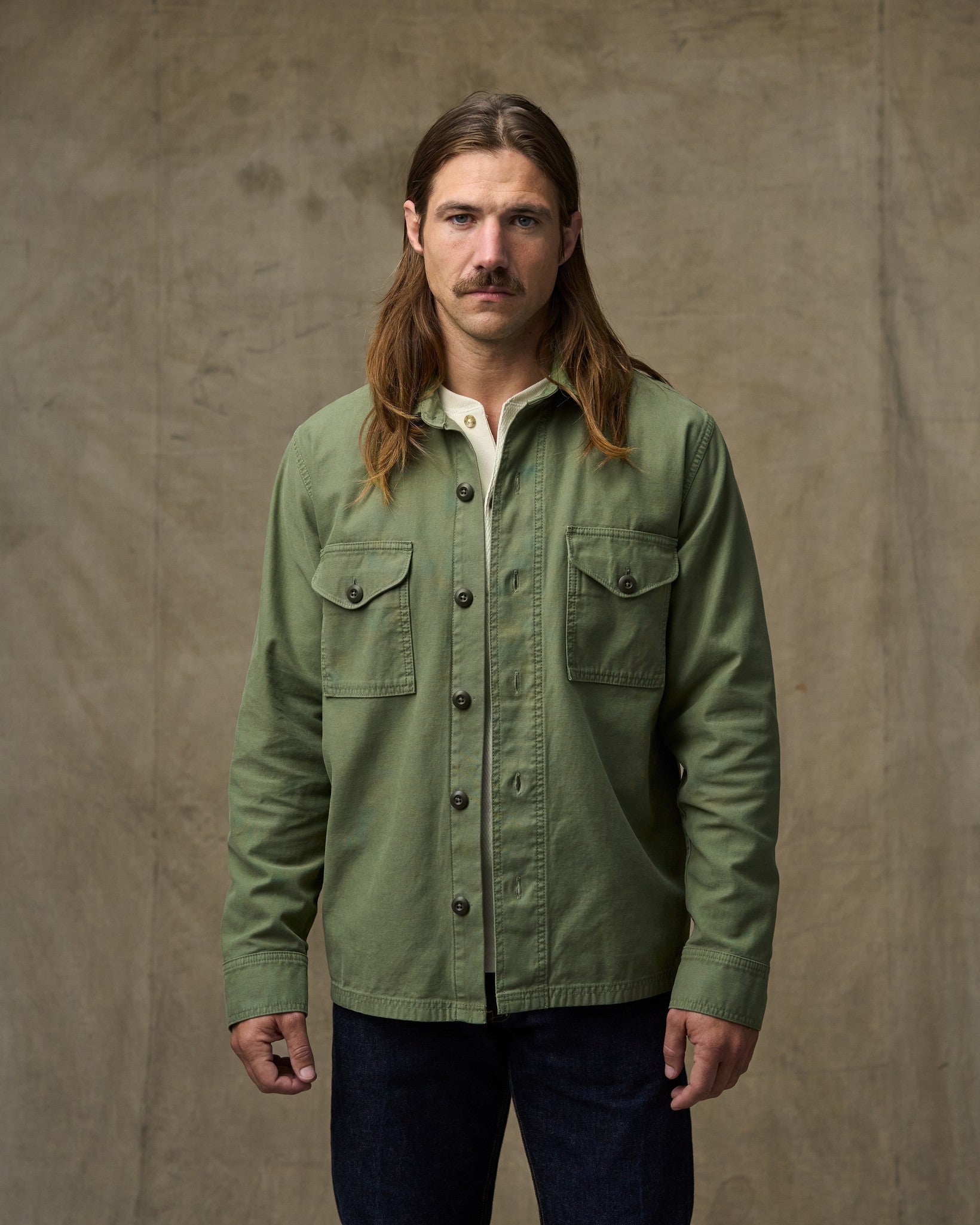 Field Jac-shirt - Washed Fatigue Green