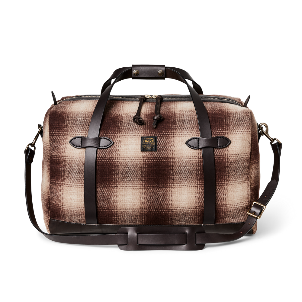 Front-facing image of the Filson Medium Mackinaw Wool Duffle - Brown / Tan Ombre