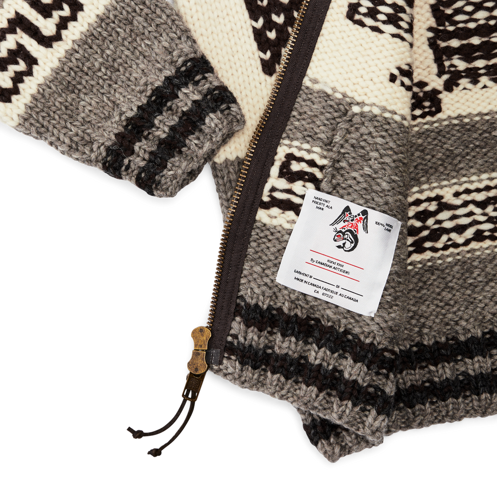 Alternate view of the Filson Handmade Full-zip Sweater - Natural / Grizzly Bear