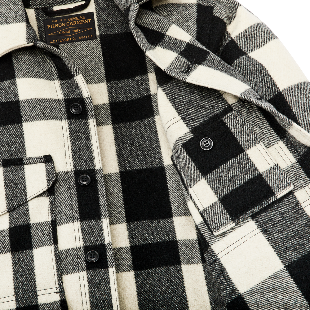Alternate view of the Filson Mackinaw Wool Cruiser Jacket - Natural / Black Heritage Plaid