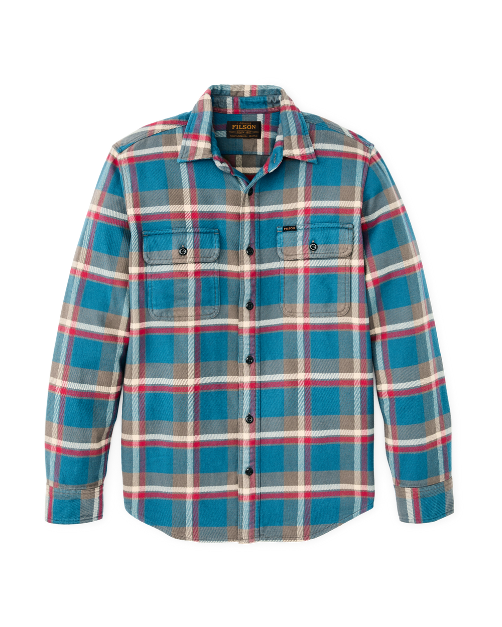 Vintage Flannel Work Shirt - Blue / Gray / Multi Plaid