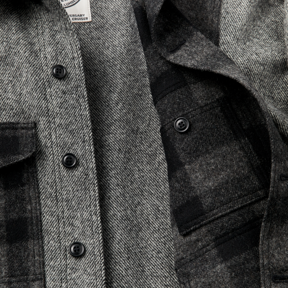 Alternate view of the Filson 125th Anniversary Archival Mackinaw Wool Cruiser - Gray Patchwork