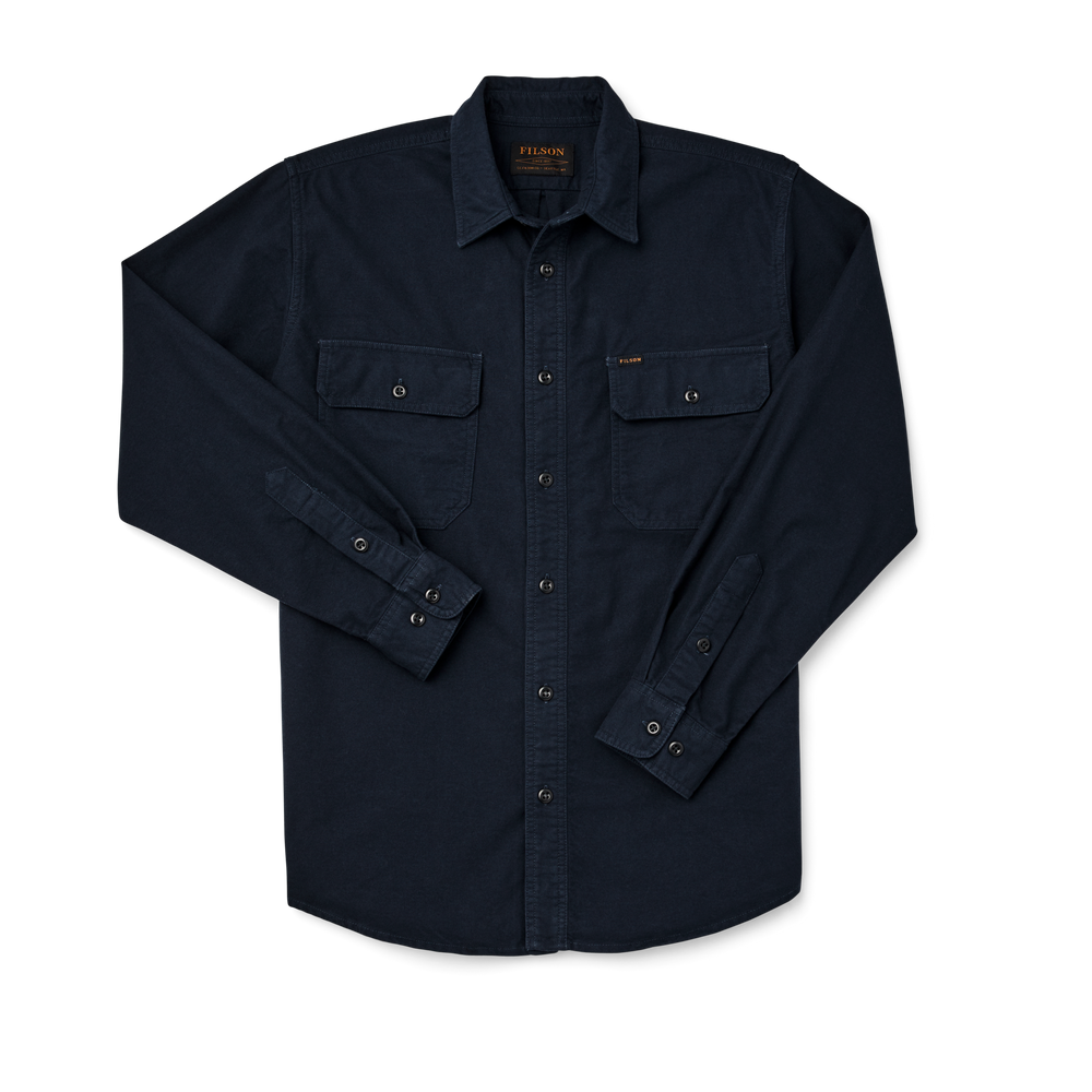 Front-facing image of the Filson Field Flannel Shirt - Night Blue