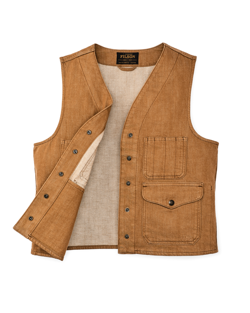 Alternate view of the Filson Women's Archive Cruiser Vest - Harvest Tan