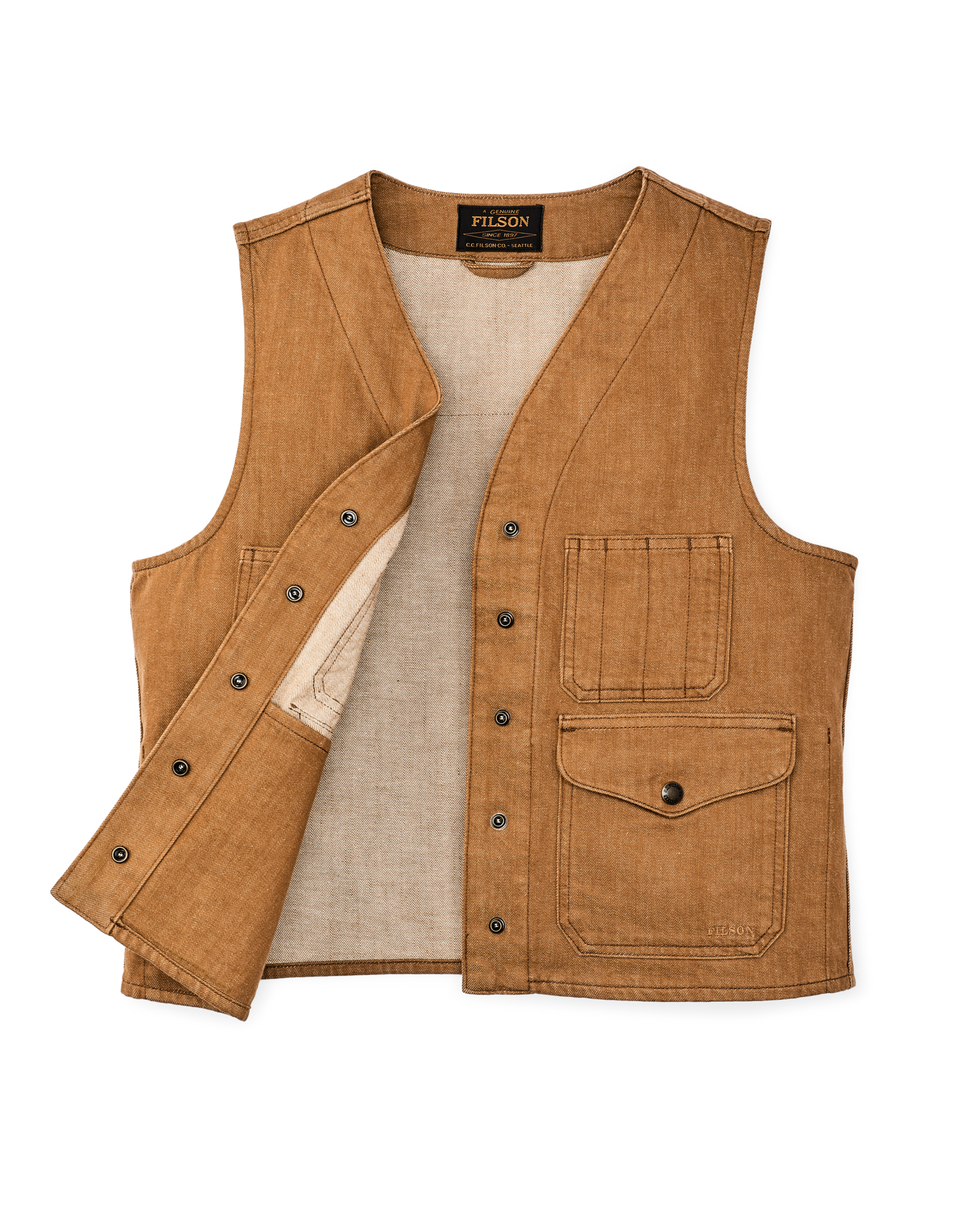 Alternate view of the Filson Women's Archive Cruiser Vest - Harvest Tan