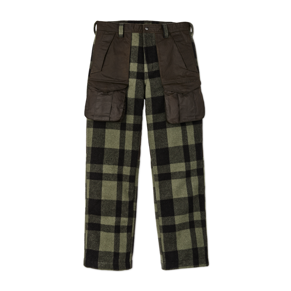 Alternate view of the Filson Mackinaw Wool Hunting Pants - Otter Green / Black Heritage Plaid X
